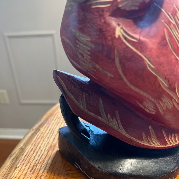 Hand Carved Wood Statue - EUC - Picture 12 of 13